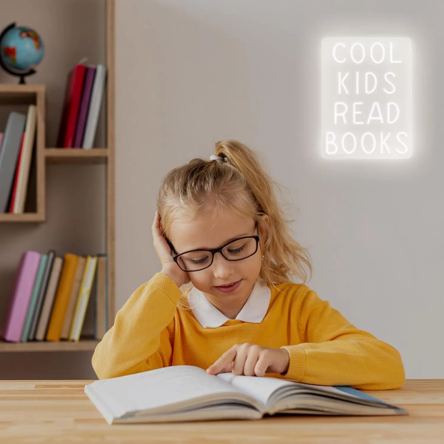 Cool Kids Read Books Neon Sign Book Lovers parole Quotes Sign Kid Room Light Wall Art for Library Classroom Read Corner Decor