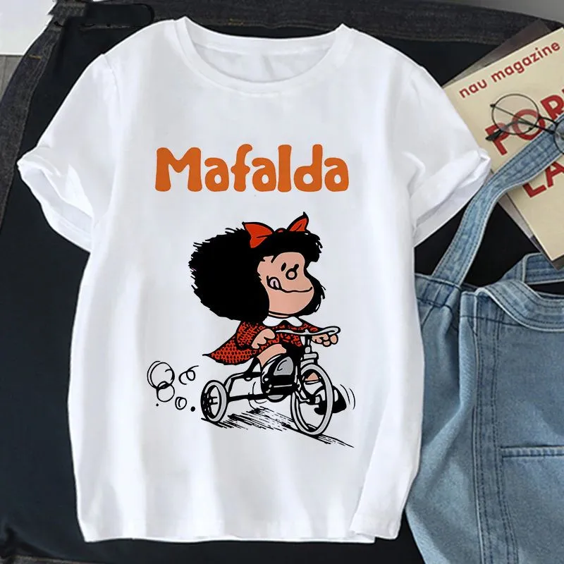 Summer Women T-shirt Fashion Toda Mafalda Cute Cartoon T Shirt Women Harajuku Print Short Sleeve Kawaii Girl Top Tee Shirt