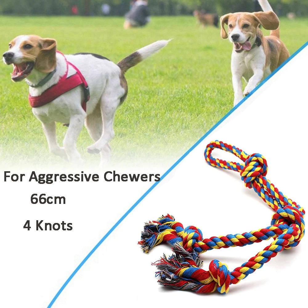 

Tough Cotton Large Dog Breeds Bite For Aggressive Chewers Tug Teeth Cleaning Dog Rope Toys Chew Pet Supplies