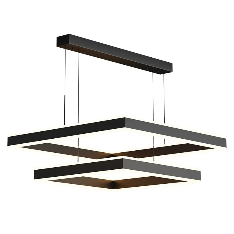 

Modern simple atmosphere living room chandelier minimalist dining room light Internet celebrity personality square led main