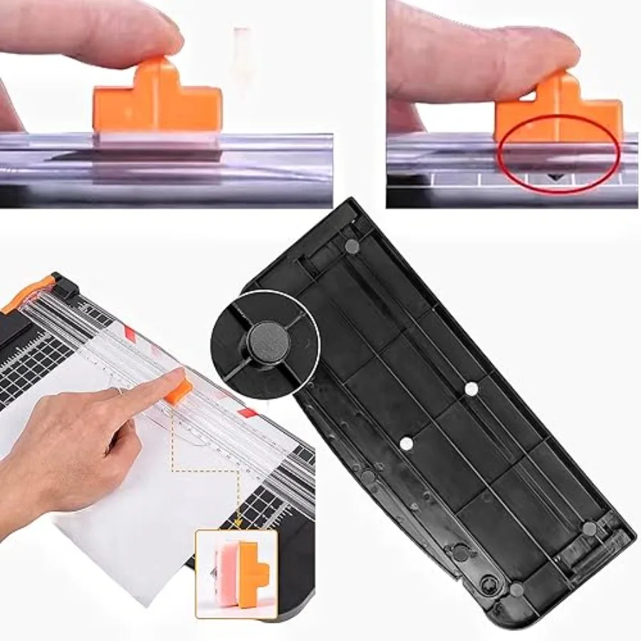 A4 الة قطع الورق الورق المتقلب المحمولة ورقة القطاعة 12 بوصة التيتانيوم سكرابوكينغ أداة مع 3 قطعة شفرات استبدال مع Safegu #4