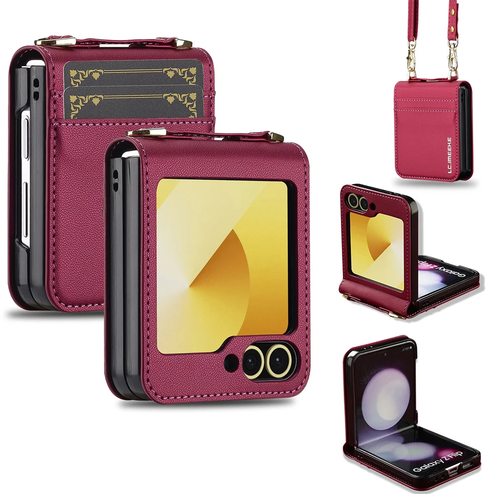 Crossbody Wallet with Card Slot Holder Wrist Strap Phone Cas