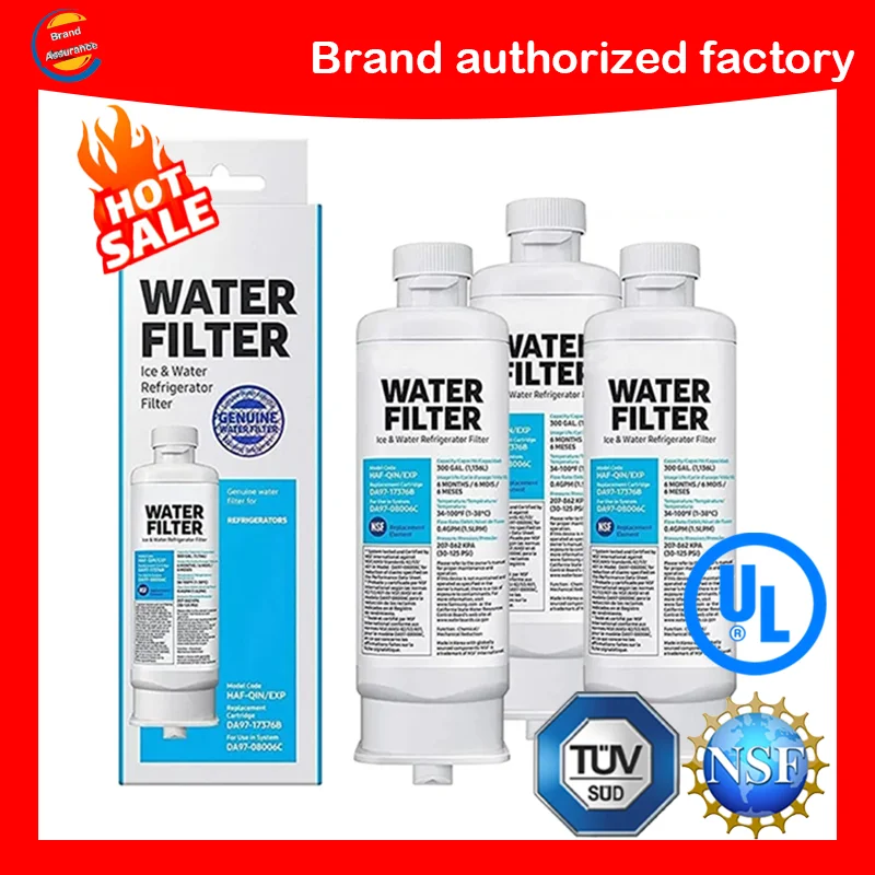 

Replace Samsung DA97-17376B DA97-08006C, HAF-QIN/EXP, RF23M8070SG, refrigerator water filter，with Authentication Tag 3 packs