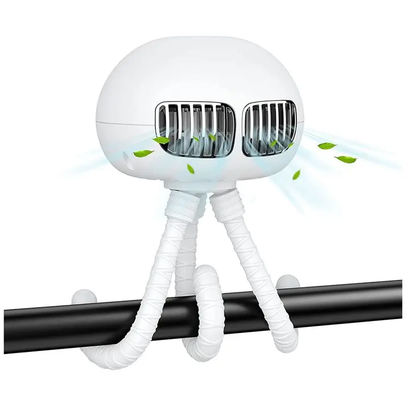 

ABIY Stroller Fan, 4000 Mah Portable Fan Clip On Fan, Non-Slip Battery Operated Fan, Handheld Fan, Stroller Fan Clip On