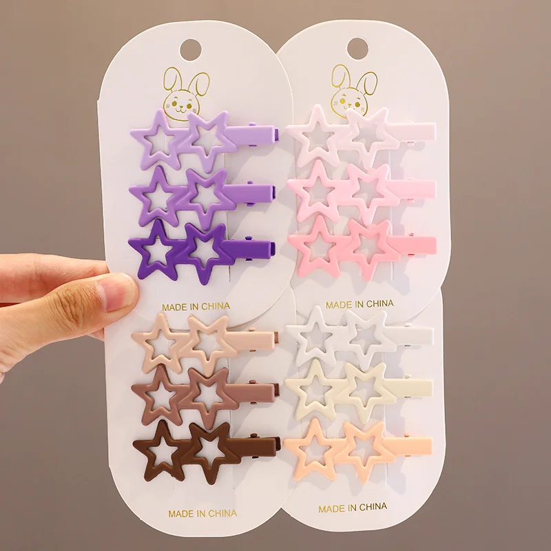 3 Pcs/Set New Children Vintage Alloy Stars Geometry Ornament Hair Clips Girls Sweet Hair Clips Female Fashion Hair Accessories