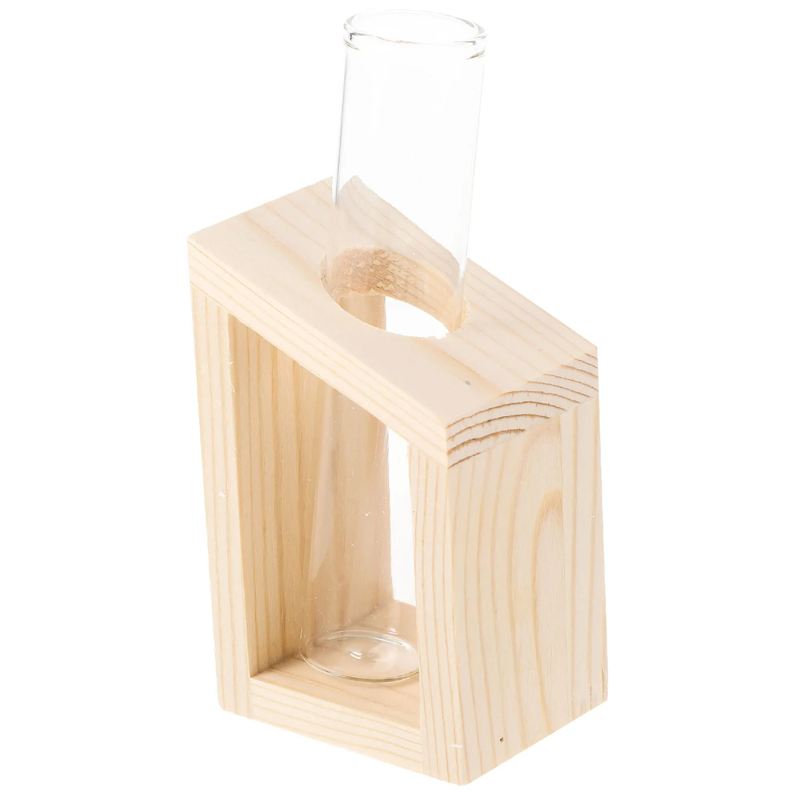 

Glass Test Tube Vase Set for Plant Terrarium and Propagation Clear Small Vases for Flowers Indoor Plants Desk Hanging Decor Wood