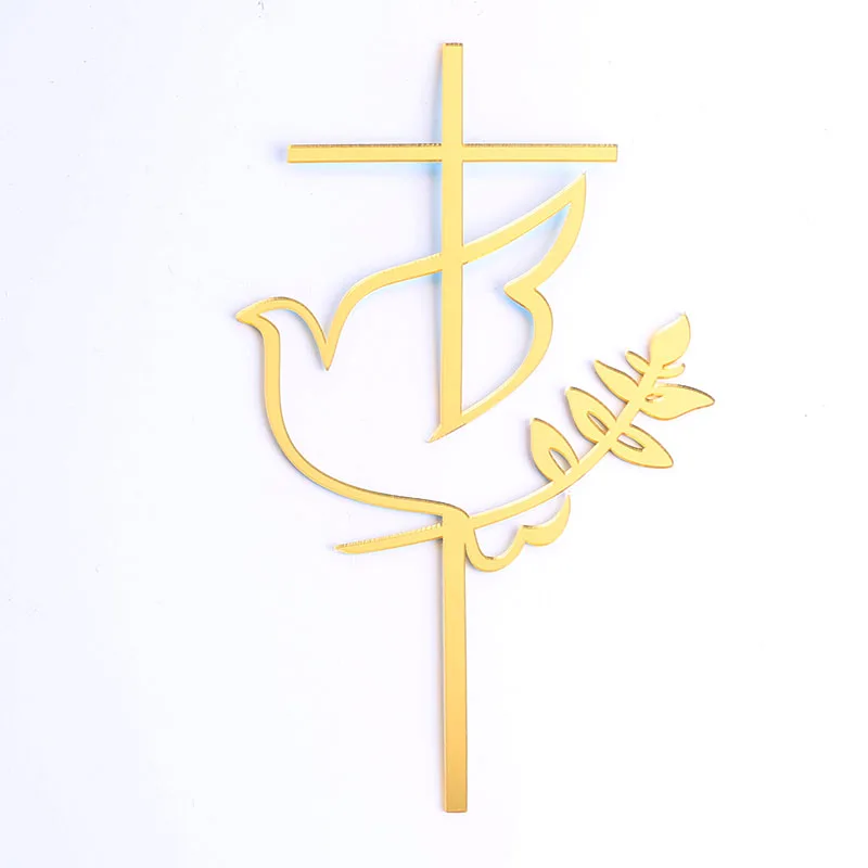 Christening Baptism First Communion Cake Decoration Peace Dove Topper Christening Acrylic Party Supplies Decorating