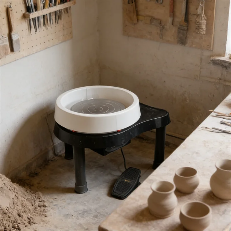 

200W Electric Pottery Wheel Machine with Foot Pedal 60-320RPM Adjustable Speed, Ceramic Clay Forming Machine for Pottery Art