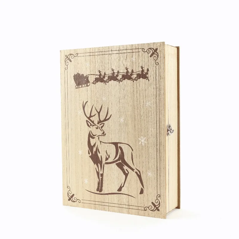 Wooden Christmas Advent Calendar Decoration Christmas Light Countdown Ornament for Home