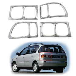 For Toyota Ipsum Picnic XM10G 1996 1998 4pcs New ABS Chrome Car Accessories Plated Tail Lamp Cover Trim Paste Style