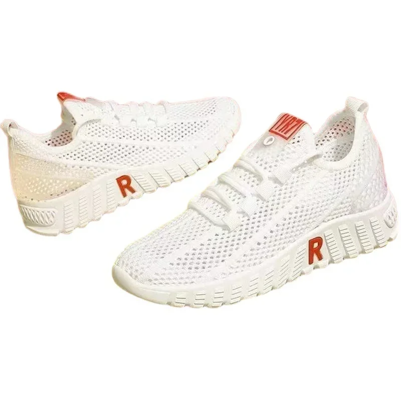 

New Strict Fashionable Shoes for Women Summer Running Breathable White Walking Casual Sports Mesh Shoes