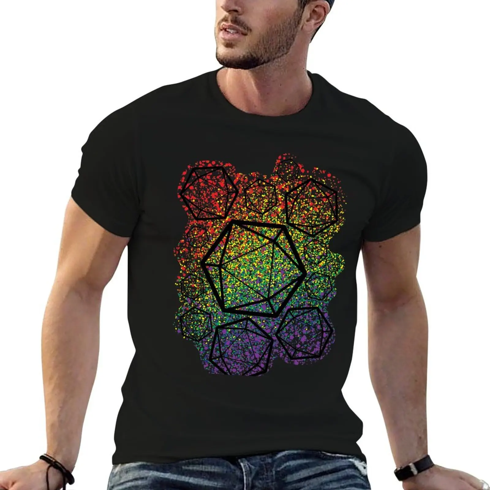 Rainbow D20's T-Shirt oversizeds affliction shirts plain t shirts men