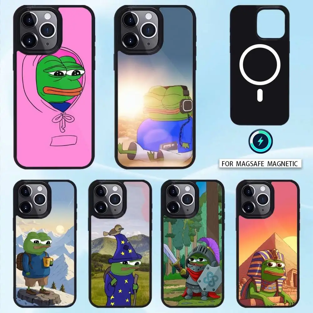 

Cute and funny P-Peppa the frog Phone Case For iPhone 16,15,14,13,12,Pro,Max,Magnetic For Magsafe Wireless Charging