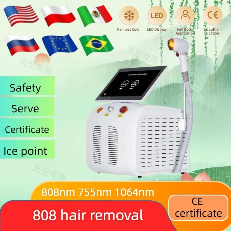 2025 Professional Laser Hair Removal Machine Alexandrit Diode Triple Wave 808 755 1064 White Ice Titanium Laser Epilator