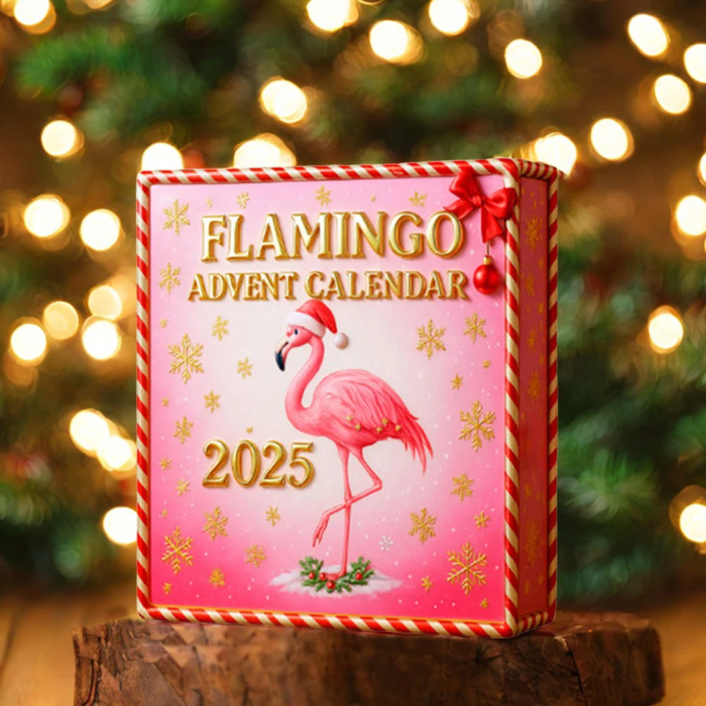 

Календарь с советниками фламинго. Уникальные акриловые украшения для праздничного дерева. Подсветка для подарка.