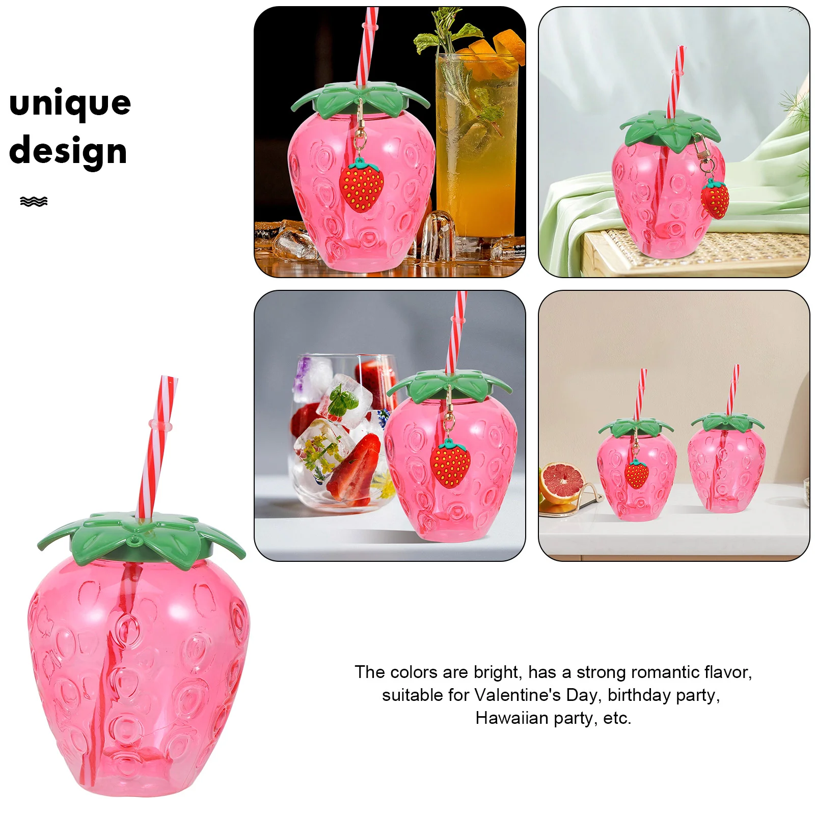 4 Pcs Strawberry Cup Party Favors Drinking Cups Can Insulated Bottles Students Sippy