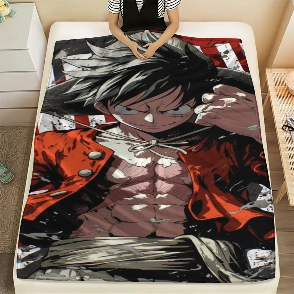 Luffy Simple Daily Flannel Blanket, Warm Printed Cover for Indoor Relax, Outdoor Picnic and Travel Break.-TING