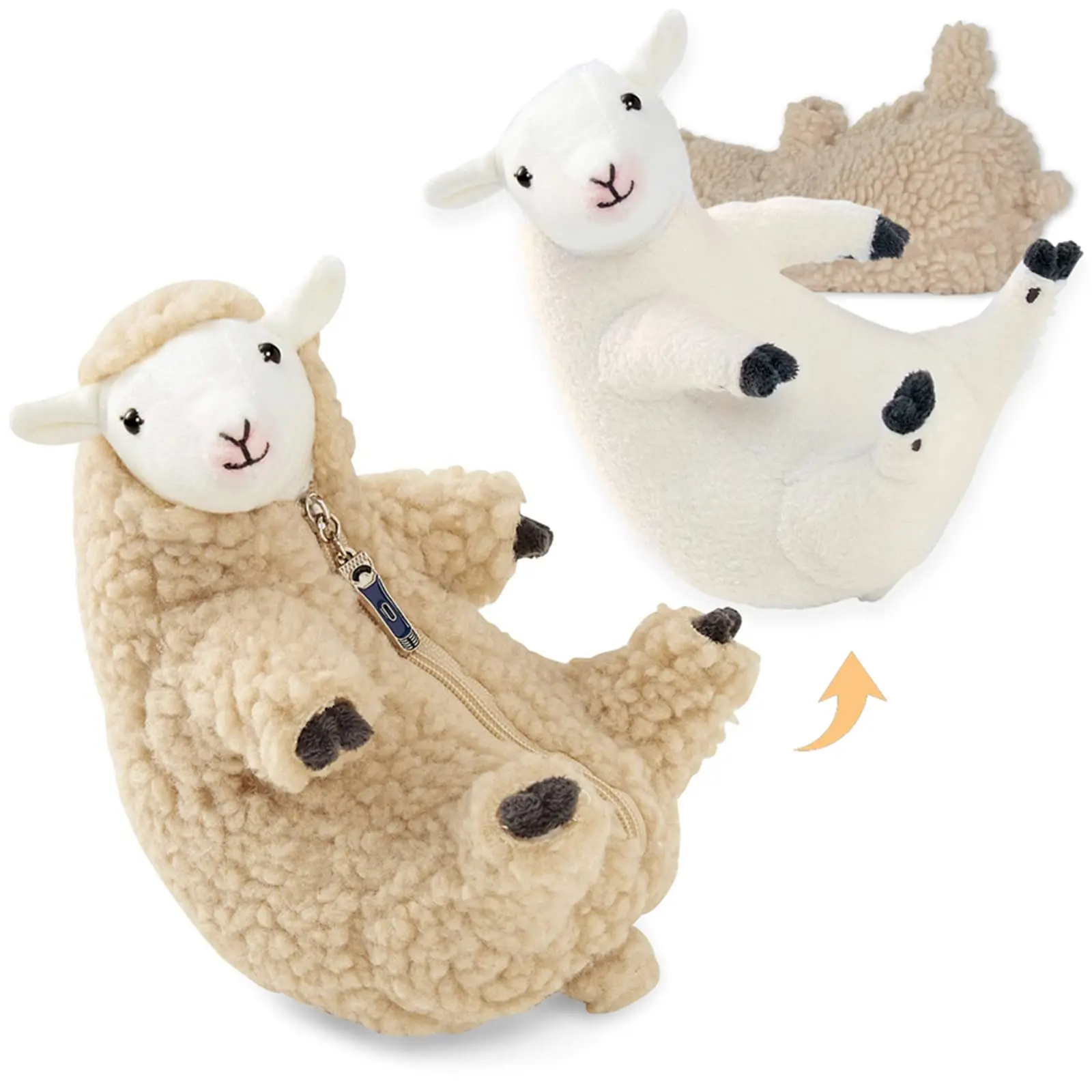 Shaved Sheep Stuffed Animal, Sheep Plush Toy, Cute Plushie for Girls, Sleeping Pet Buddy, Kids Lamb Doll Plush Toy Gifts