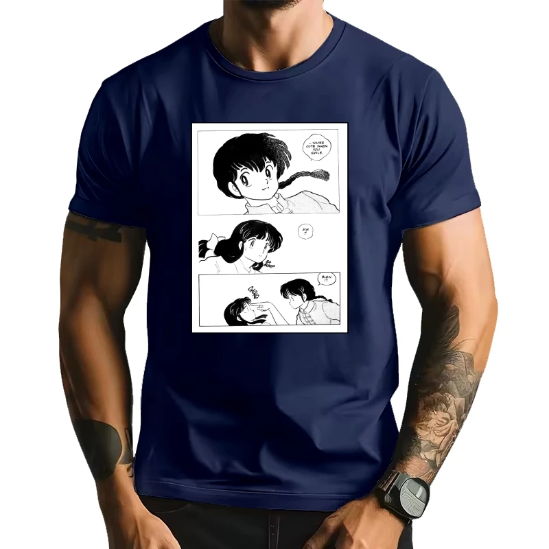 

Fashion Akane Tendo Ranma 1/2 T-Shirt For Men Round Neck Cotton T Shirt Classic Short Sleeve Tees Summer Clothes