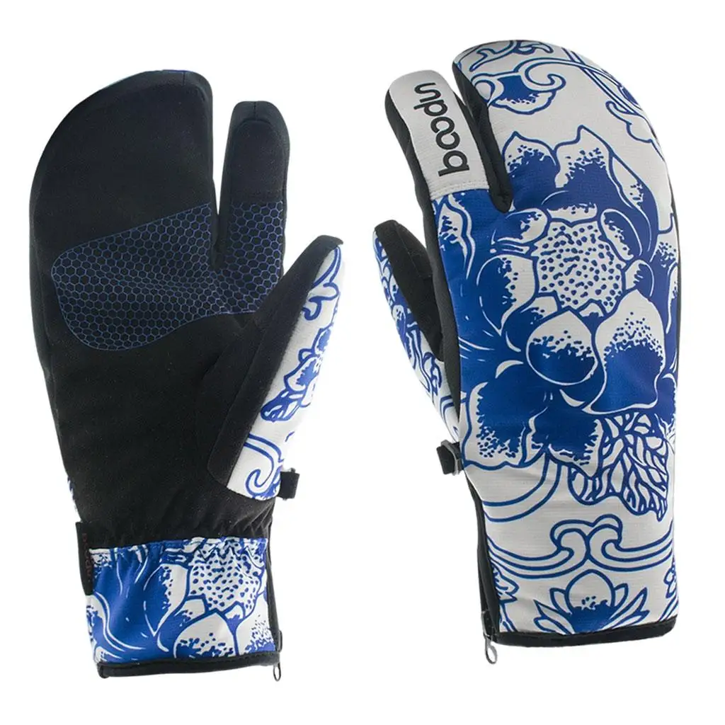

Ski Three Fingers Thermal Waterproof Snowboard Gloves Winter Weather Snowmobile