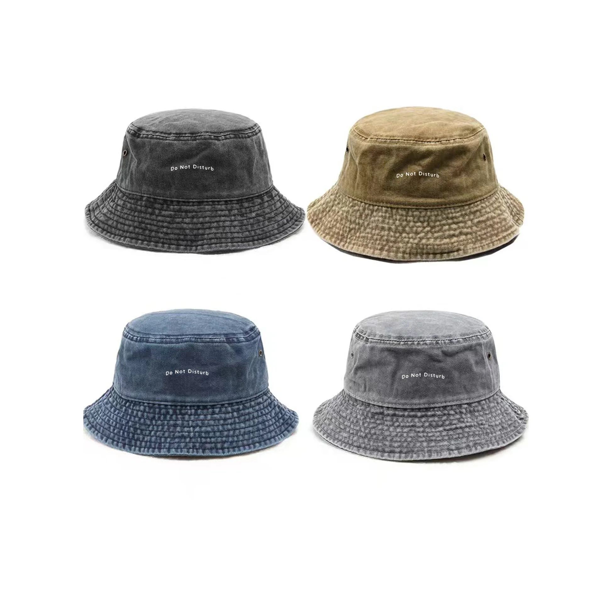 A Unisex Bucket Hat with a 'Do Not Disturb' Pattern and Design- Adjustable Snap, Multicolor, Fashionable Style, Suitable for Out