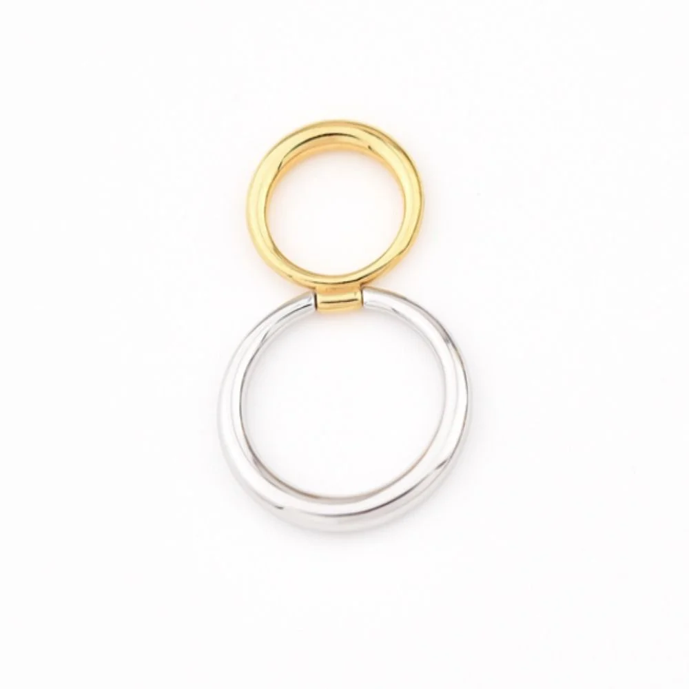 Vintage Alloy Scarf Buckle Ring Double Ring Multifunctional Electroplated Buckle Clip Party Gifts