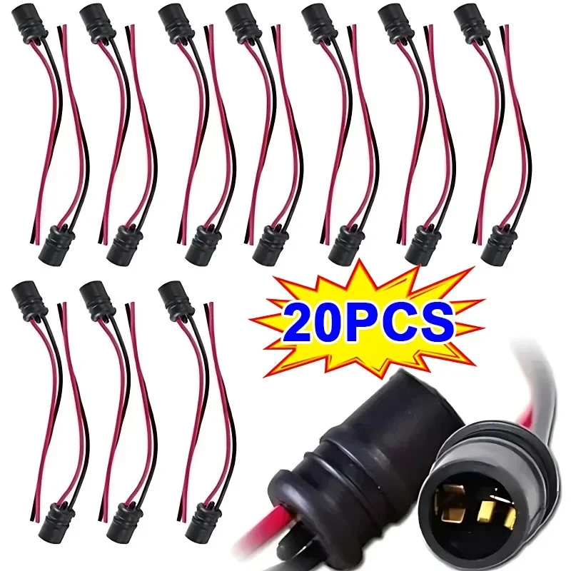 DC12V T10 W5W 147 Socket Marker Instrument Lights Holder Connector Wire Bulb Soft Rubber Harness Replacement Car Accessories