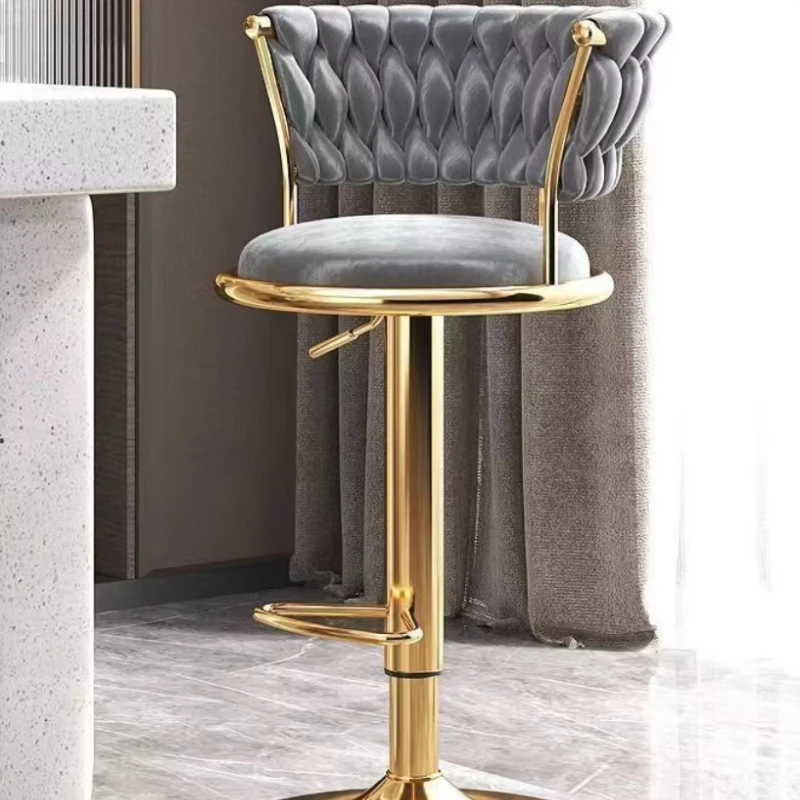 

Simple and casual bar counter chairs, hotel front desk with adjustable swivel chairs