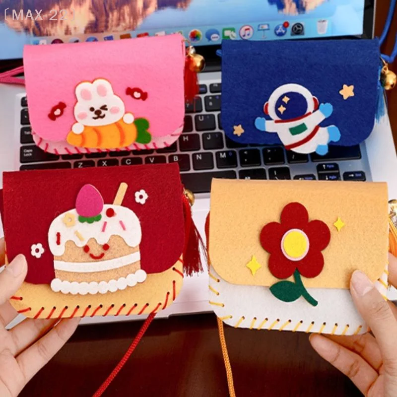 〔MAX-22〕Cute Felt Felt Bag Making Kit Crafts Art Sewing Toy Crossbody Bag Kindergarten Cartoon Handmade Bag view 6