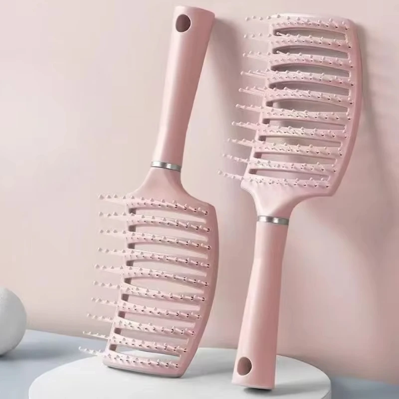 Gentle Pink Magic Scalp Massage Hair Brush for Women - Professional Detangling Tool for Wet Curly Hair - Hairdressing Tools 2025