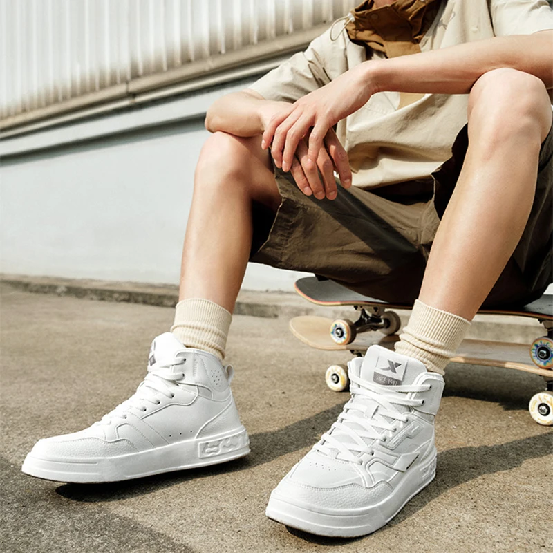 Xtep Mubai 2.0 Skateboarding Shoes Men Non-Slip High Top Sports Shoes Wear-Resistant Comfortable Male Sneakers 877319310013