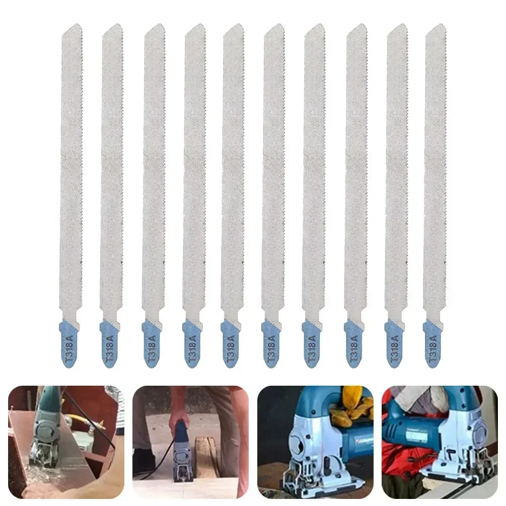 Cutting Wood T-shank Metal Curved Jigsaw Reciprocating PVC Blades 10PCS Blades Set Tool Saw 132mm Woodworking