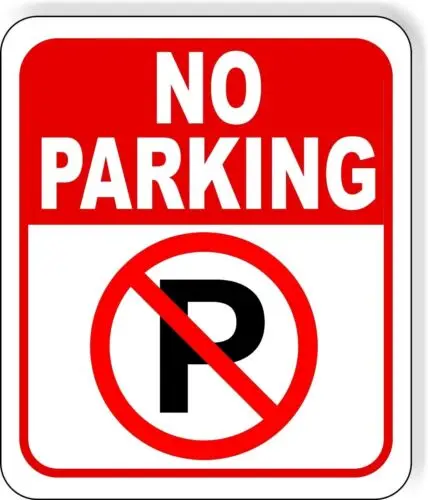 No Parking Symbol metal outdoor sign long lasting parking lot signage