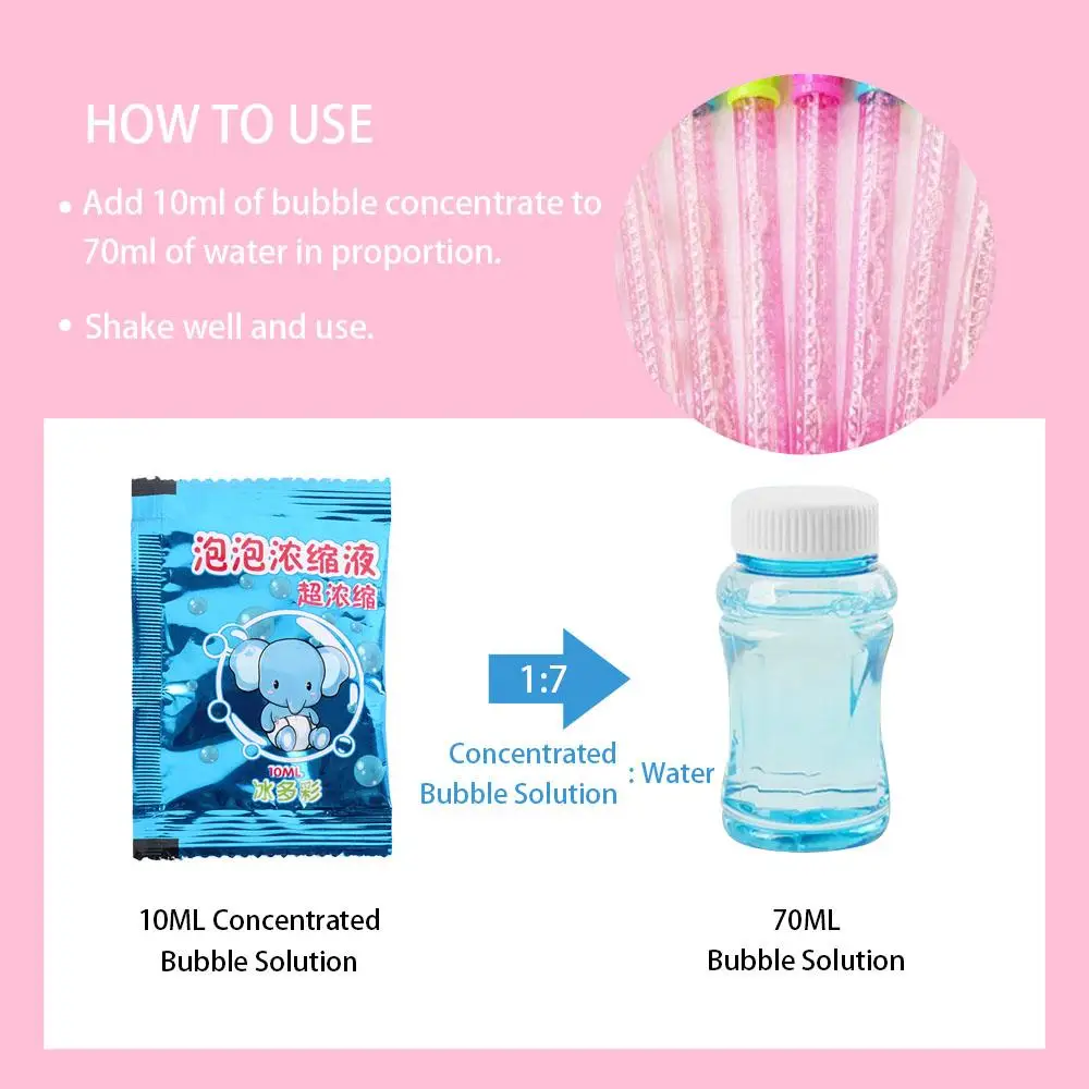 Portable Pouch 10ml Concentrated Bubble Solution Soap Environmental Concentrated Bubble Liquid Toy Safe Bubble Supplement Kids