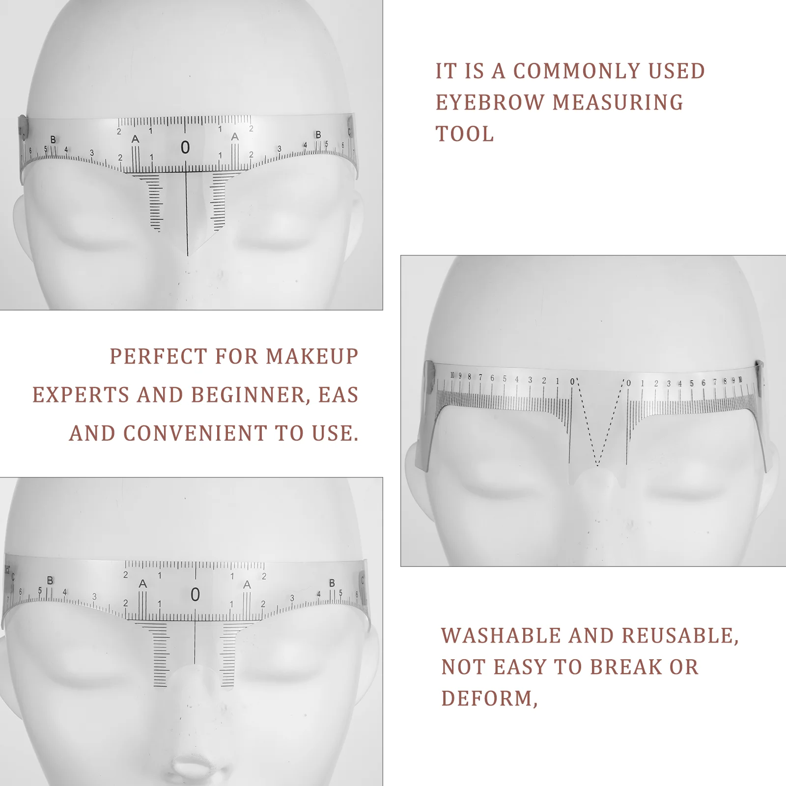 6 Pcs Eyebrow Ruler Brow Nose Stencil Measure Tool Positioning Guide Shaper High Durability Flexibility Mask Grooming