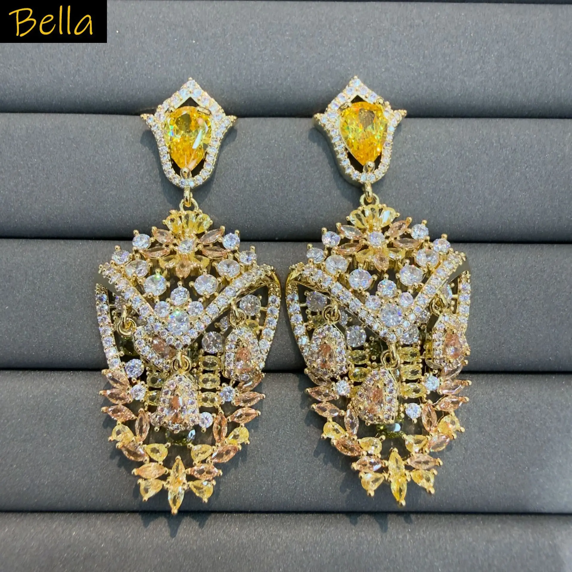 Exquisite Cubic Zirconia Earrings Luxurious Sparkly Jewelry for Dinner Party Wedding Gala Event Unique Dangle Earrings Women