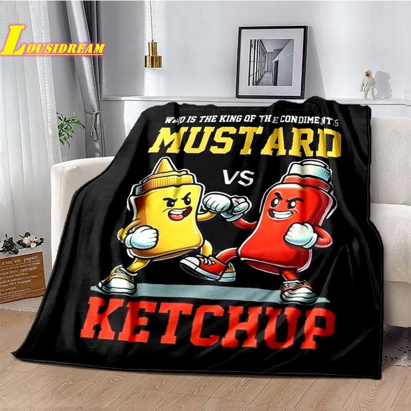 Ketchup logo blanket adult children pet warm blanket living room bedroom sofa bed cover outdoor camping quilt birthday gift