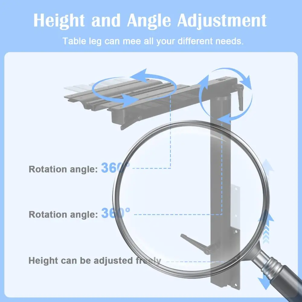 

Регулируемая ножка стола для автофургона, вращение на 360 градусов, съемная ножка стола из алюминиевого сплава, регулируемая по высоте ножка стола для автофургонов