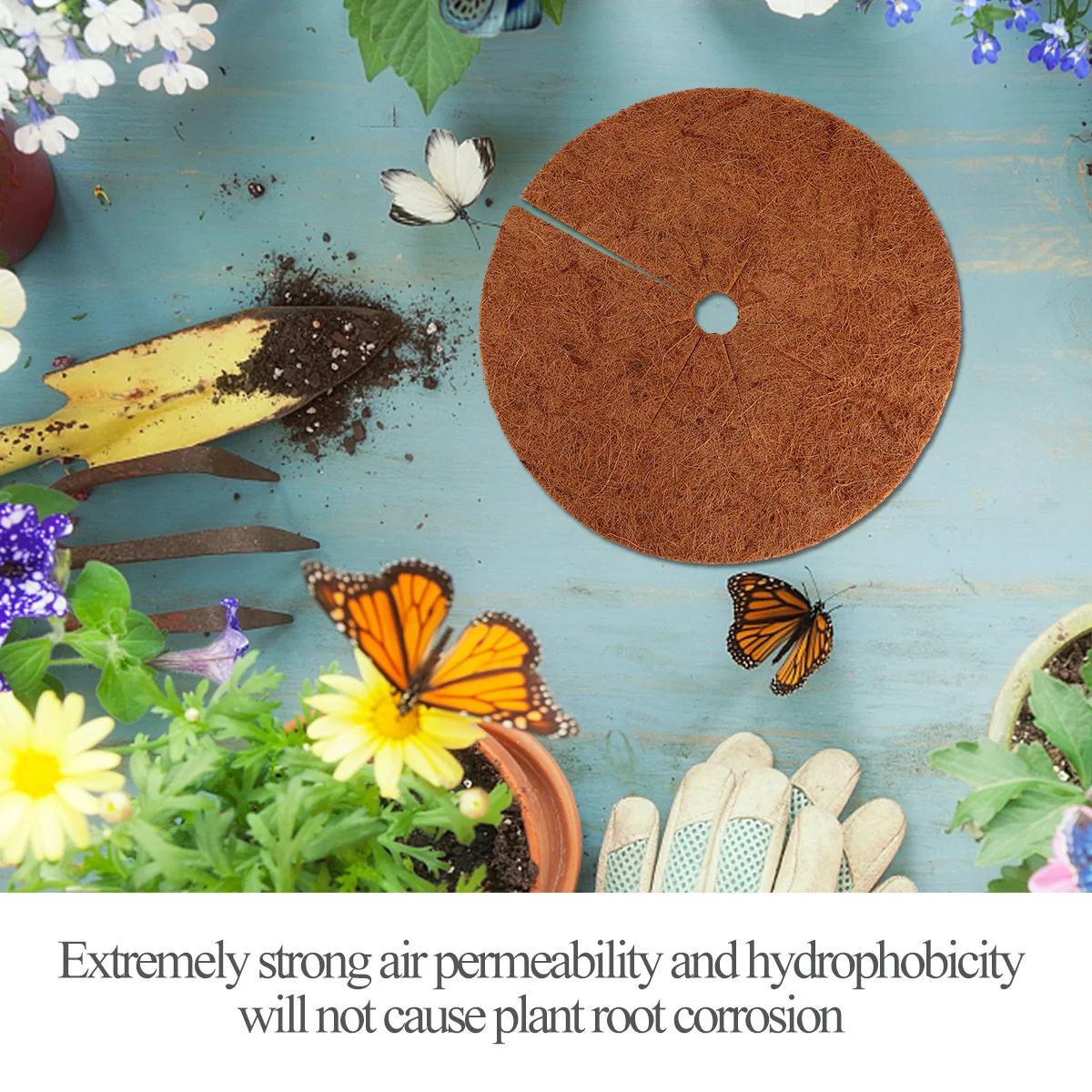 

2 шт. кокосовый коврик 45x45 см, защита для растений, прочный, экологически чистый, сильная воздухопроницаемость, гидрофобный кокосовый коврик