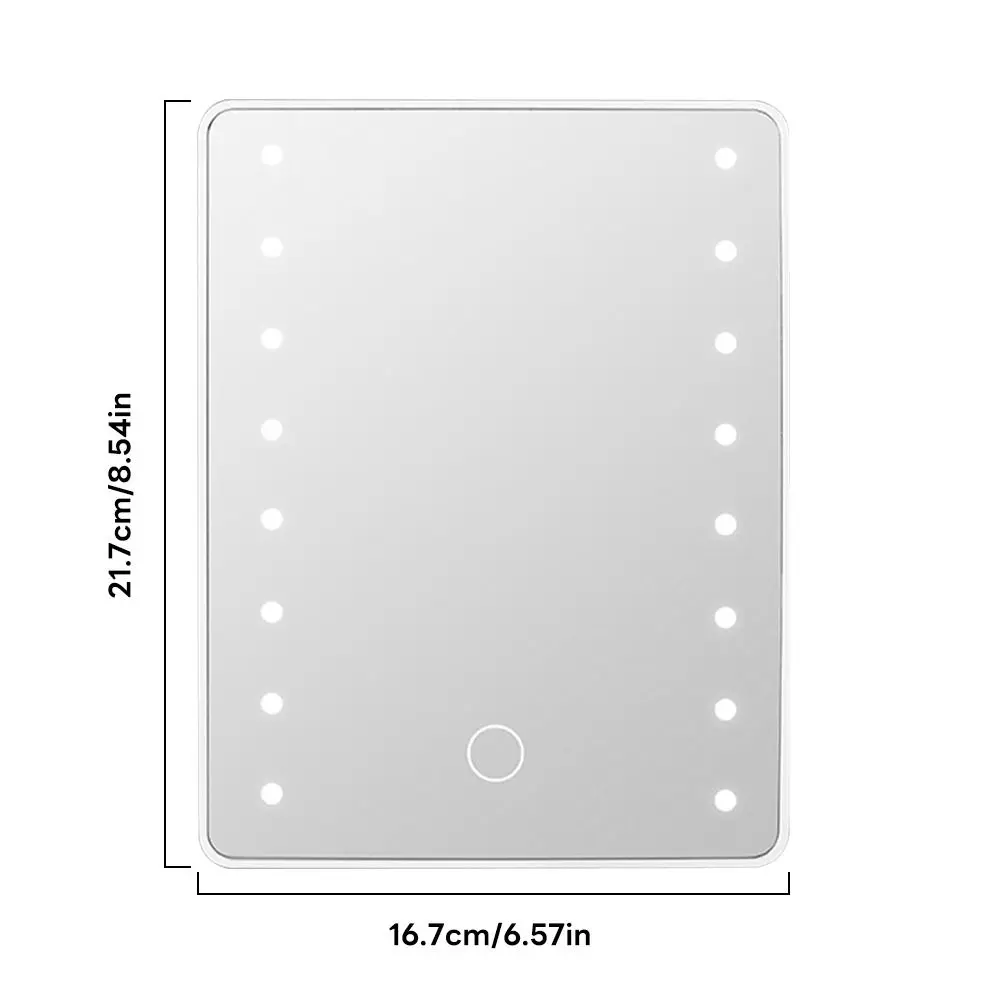 Espejo de maquillaje táctil luminoso, espejo cosmético de escritorio regulable con carga, mesa de luz Flexible de 3 colores, espejo de maquillaje para Baño