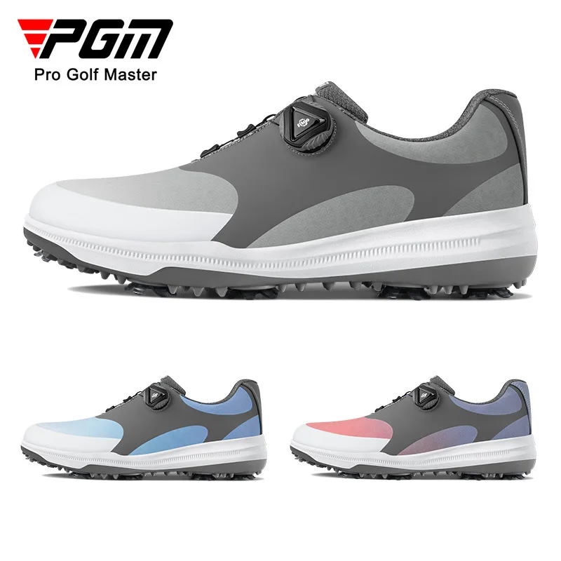 PGM Men's Golf Shoes with Removable Spikes Casual Sport Sneakers Knob Shoelaces Microfiber Waterproof Anti-Slip XZ200 Wholesale