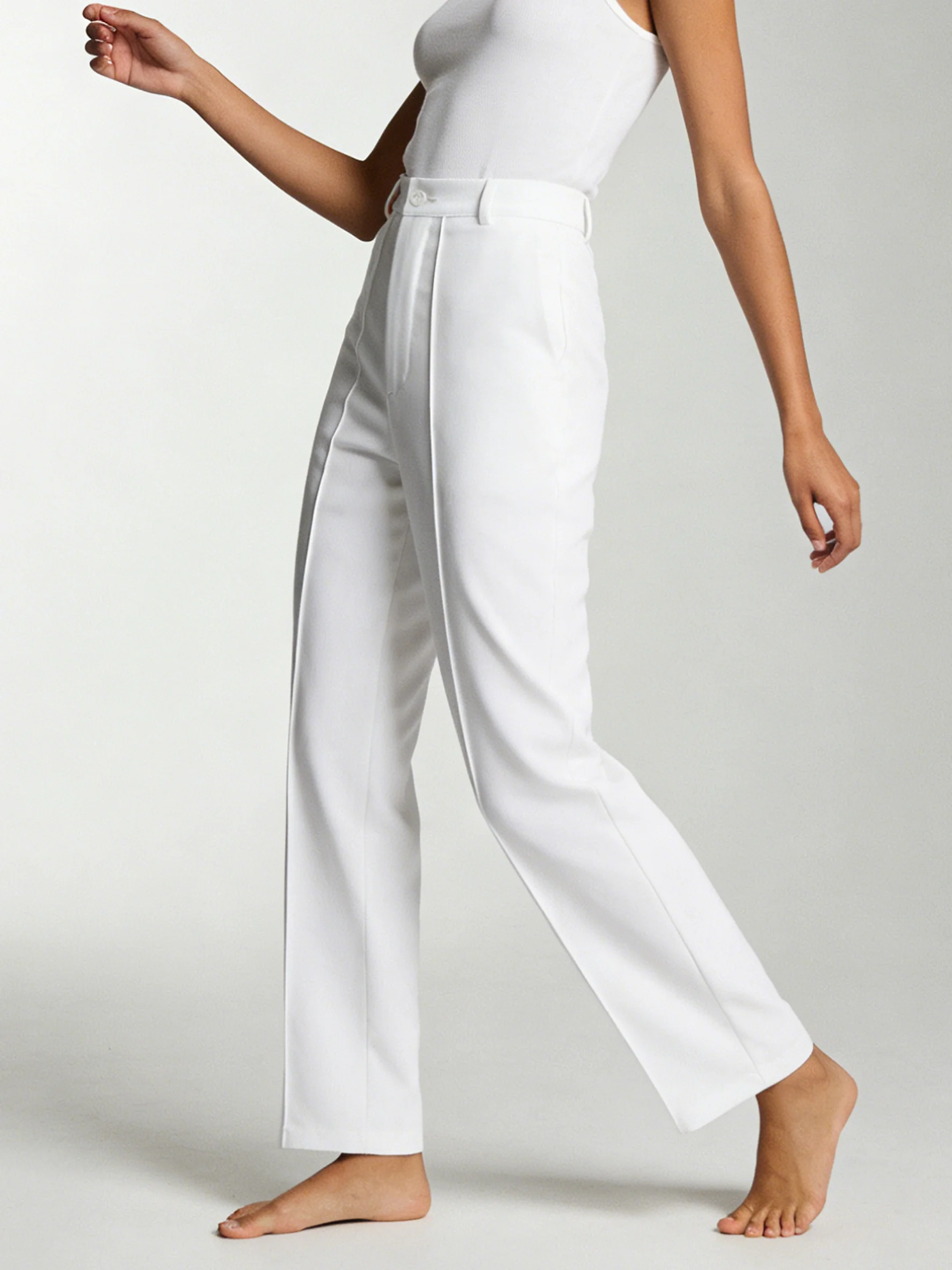 Pantalones exquisitos elegantes de pierna recta para mujer, pantalones de traje cómodos para el lugar de trabajo y uso informal diario.