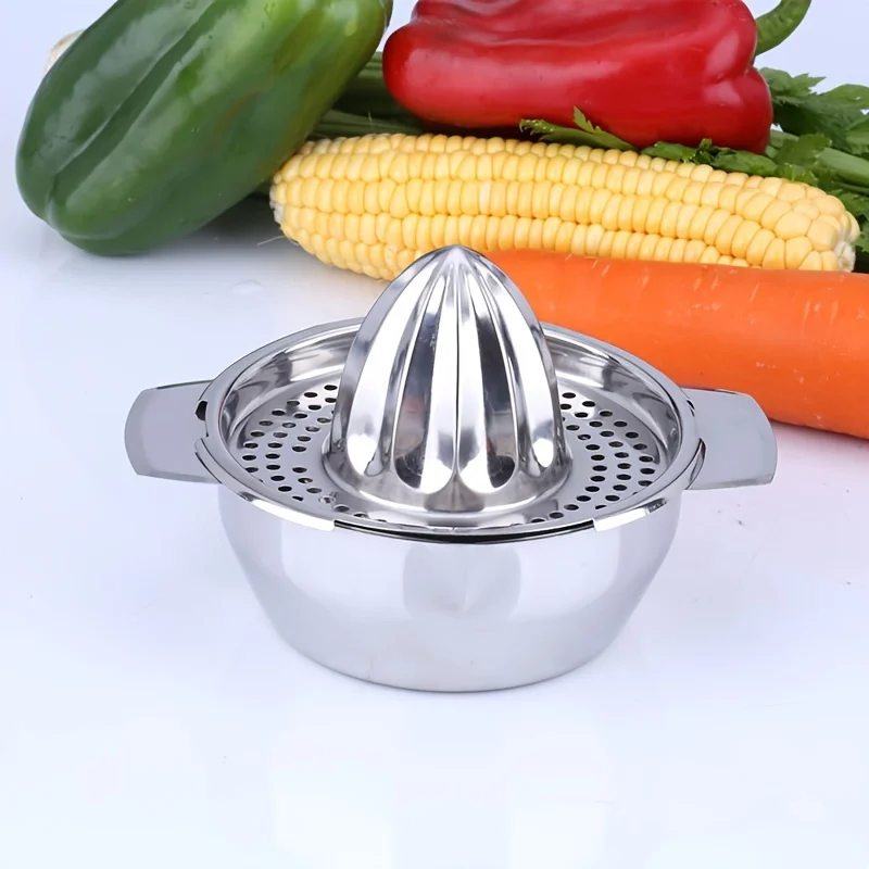 

1pc Portable Stainless Steel Lemon Squeezer and Juicer with Bowl Container - Easy to Use and Convenient for Oranges, Lemons, and