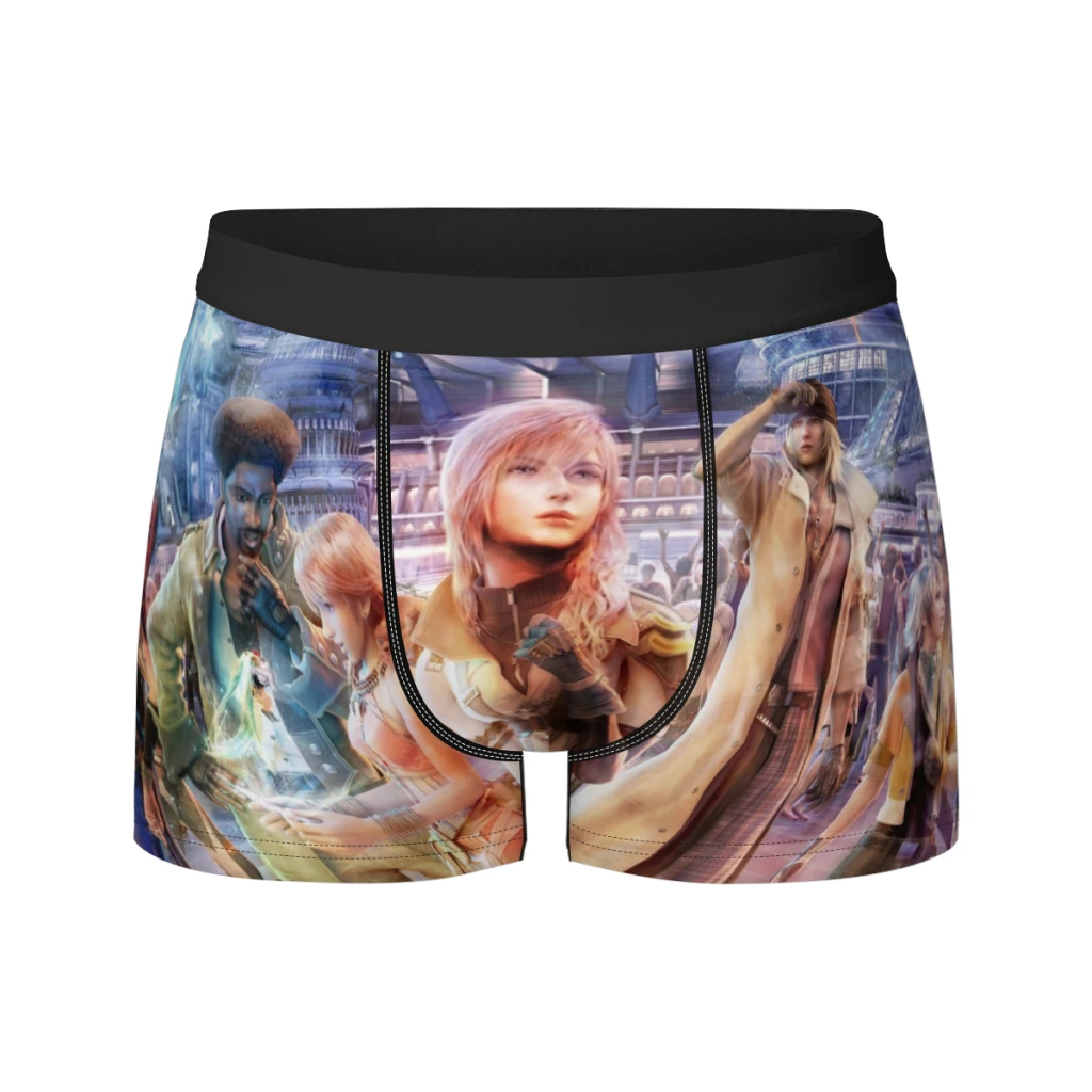 

FFinal-Fantasy-XIII Breathable milk Silk Boyshorts Elastic Men's Underwear 3D Boxer Shorts Boxer Briefs