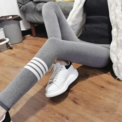 TB New Women's Autumn/Winter Fleece-Lined Leggings Slimming High-Waisted Elastic Small Footed Pants For Outerwear