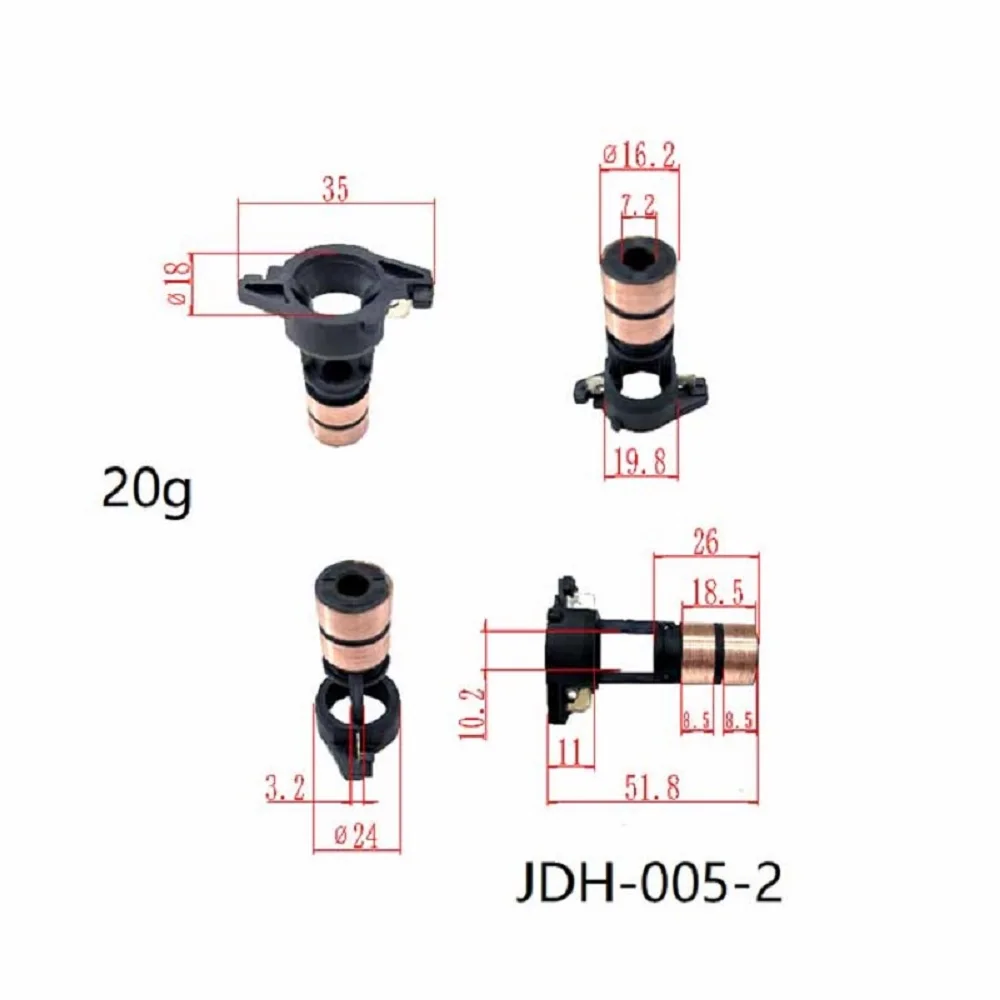 16.2*7.2*51.8*2 Ring Telegraph Slip Ring Copper Head Jdh-005-2