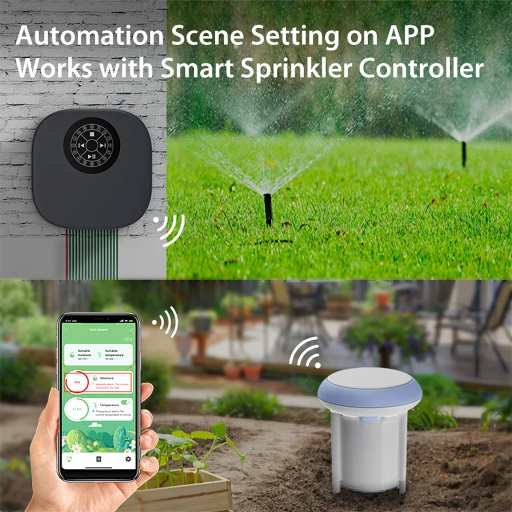 Tuya Smart Wifi Soil Tester Temperature and Humidity Meter Waterproof hygrometer Garden Automation Irrigation Detector