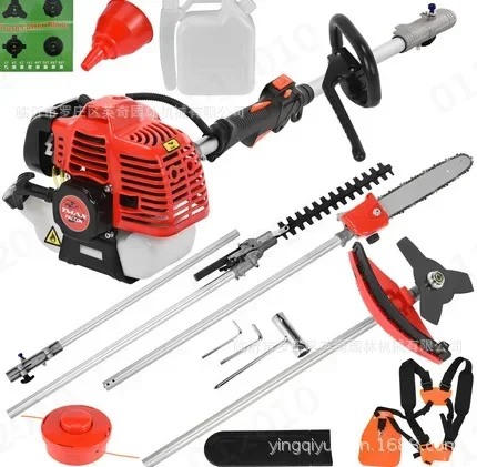 52CC Multi-Function Gasoline Lawn Mower Hits Grass High Branches Saw Hedge Shears Small Loose Soil Ditching Machine