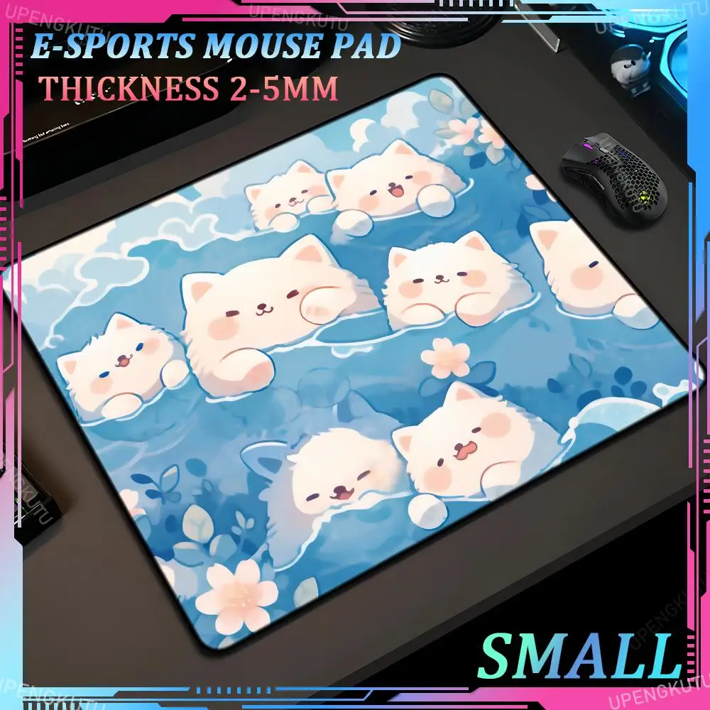 Cartoon Bear Cute XS MousePad E-sports Gaming Laptop Pad Blue Gaming Keyboard Pad Desk Protective Pad Small Lock Edge Mouse Pad