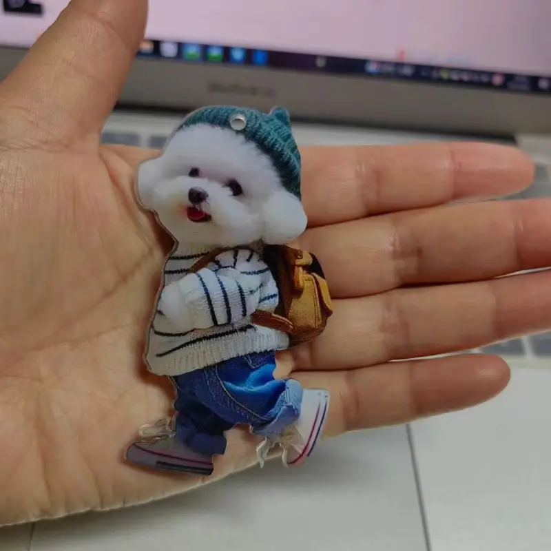 Creative Puppy Man Backpack Rearview Mirrors Pendant Car Hanging Ornaments Car Decoration Accessories Gifts For Women Men image 4